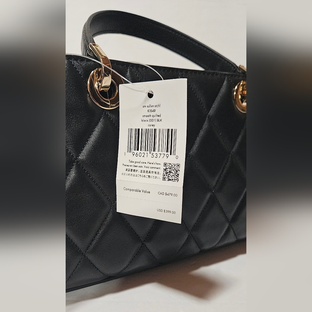 NWT Kate Spade Carey Small Quilted Sullivan Satchel Black - Picture 5 of 7